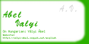 abel valyi business card